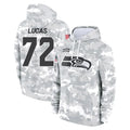 S.Seahawks #72 Abraham Lucas Player Arctic Camo Limited Salute to Service Pullover Hoodies Game Odoa Stitched Jerseys