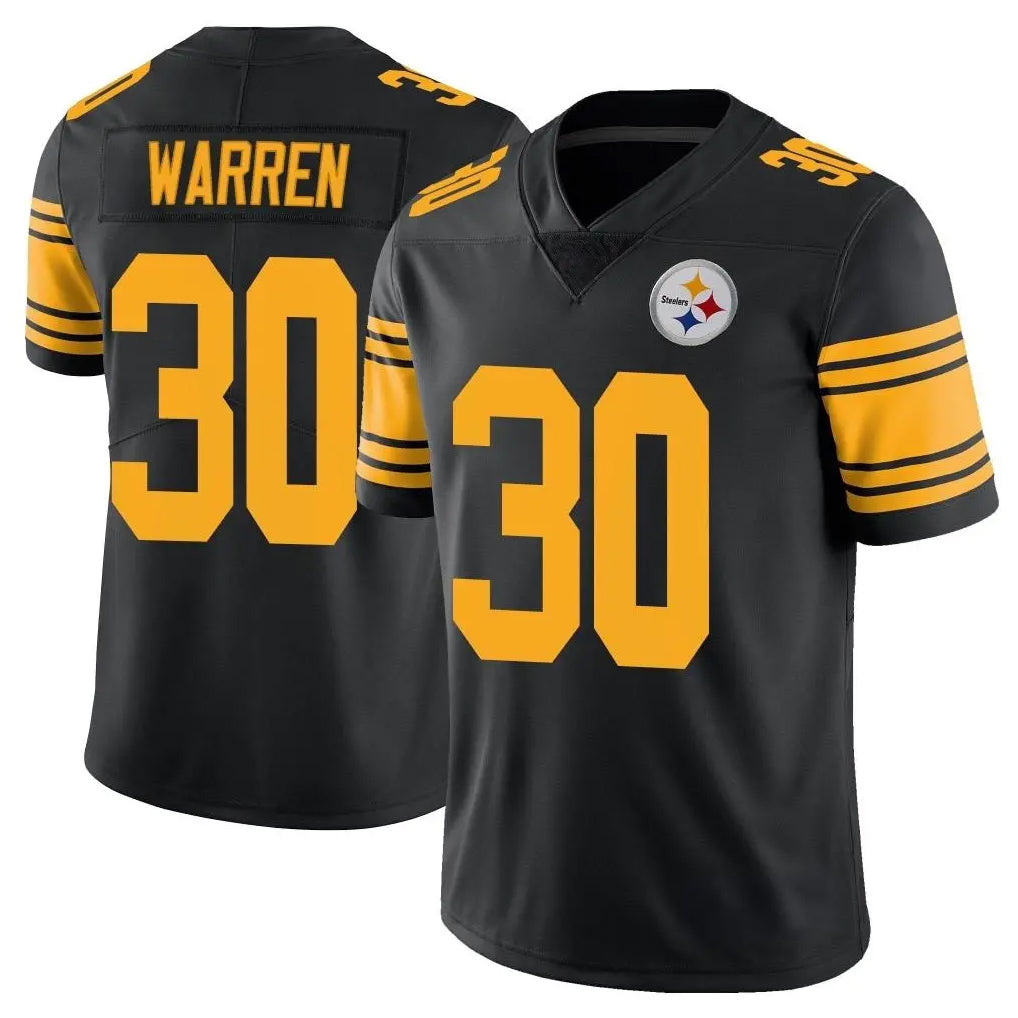 P.Steelers #30 Jaylen Warren Player Black Limited Color Rush Home Game Odoa Stitched Jerseys