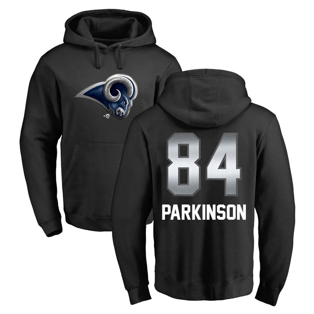 LA.Rams #84 Colby Parkinson Player Black Pullover Hoodie Limited Game Odoa Stitched Jerseys