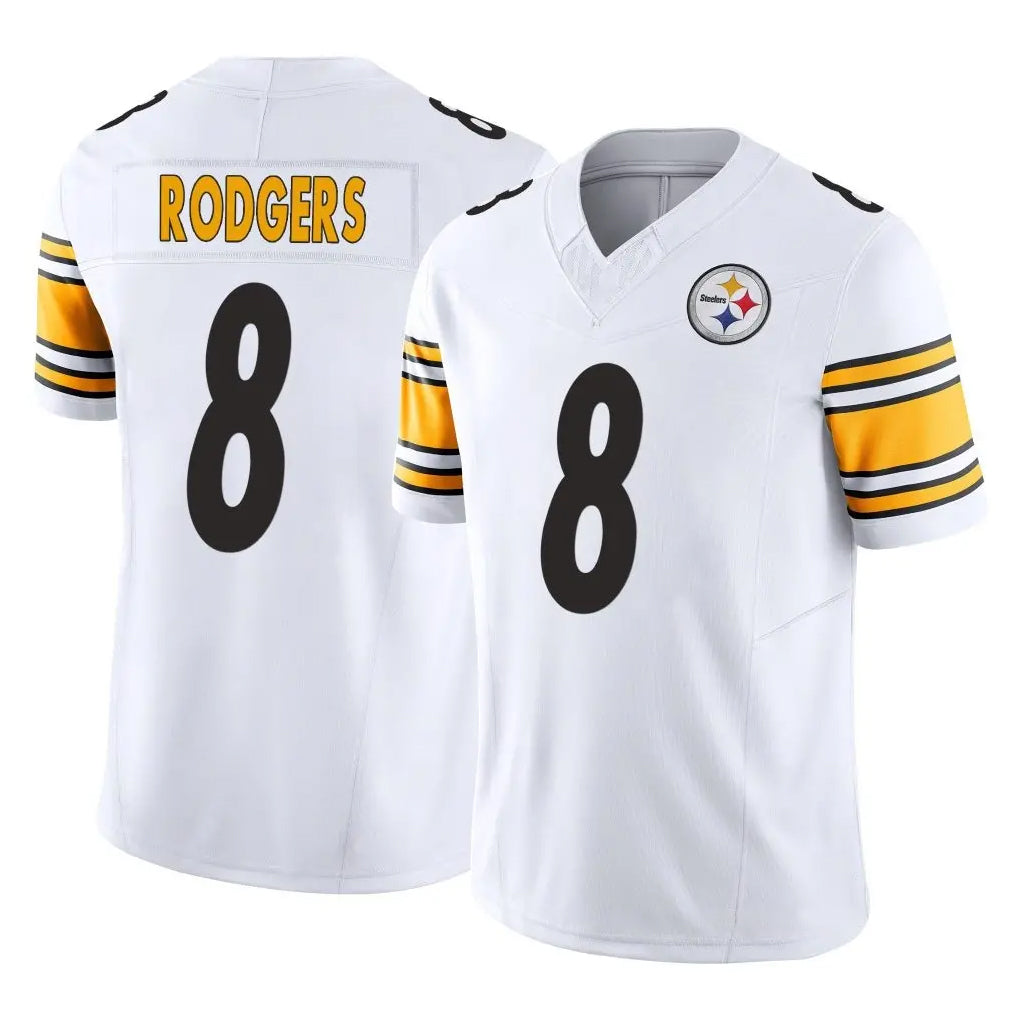 P.Steelers #8 Aaron Rodgers Player White Limited Vapor F.U.S.E. Home Game Odoa Stitched Jerseys