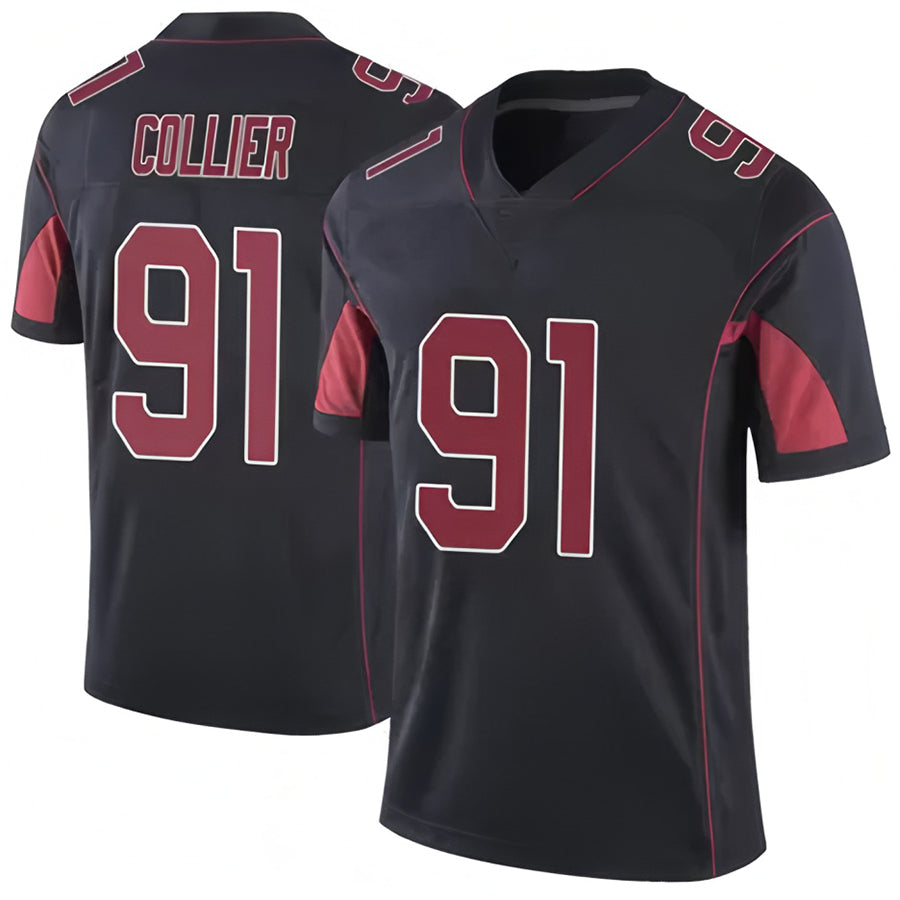 A.Cardinals #91 L.J. Collier Player Black Vapor Limited Elite Odoa Stitched Jerseys