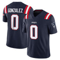 NE.Patriots #0 Christian Gonzalez Player Navy Limited Vapor F.U.S.E. Home Game Odoa Stitched Jerseys
