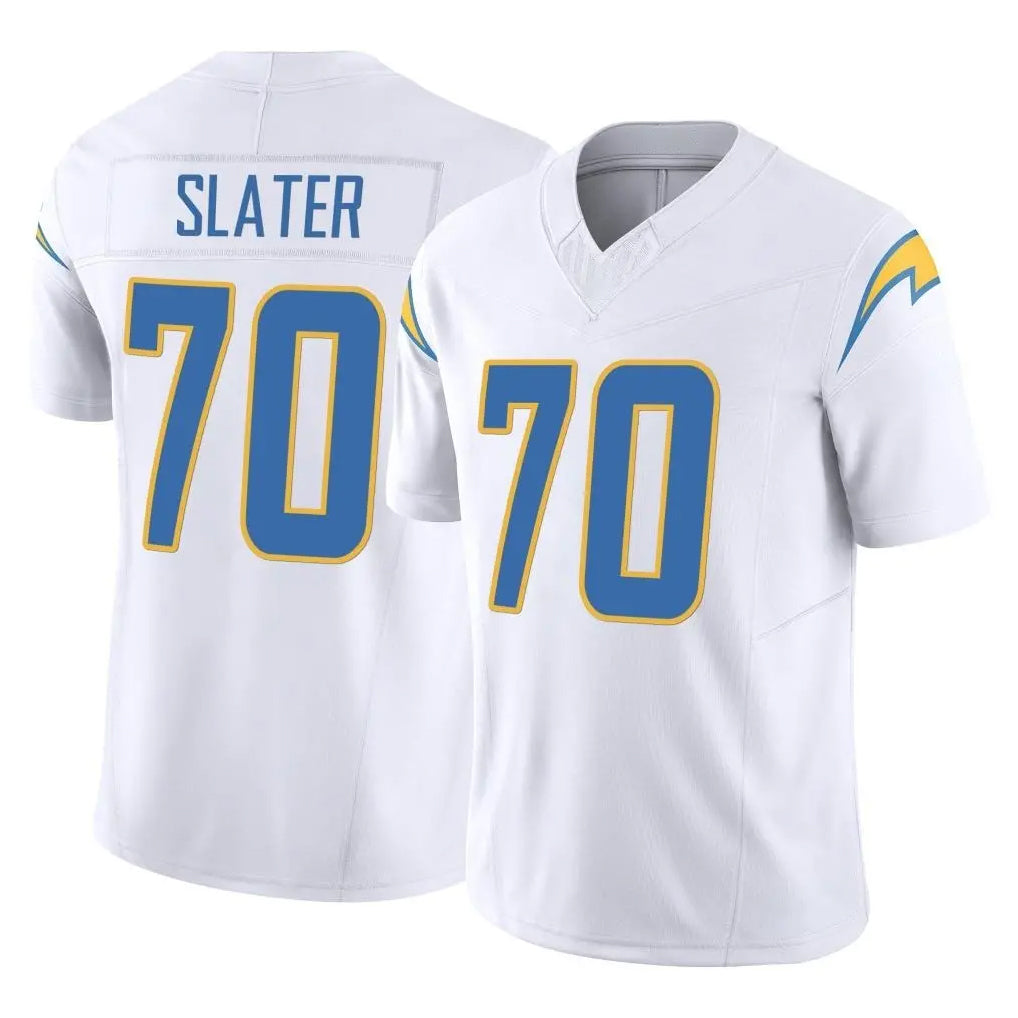 LA.Chargers #70 Rashawn Slater Player White Limited Vapor F.U.S.E. Home Game Odoa Stitched Jerseys