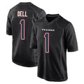 H.Texans #1 Tank Dell Player Black Fashion Home Game Odoa Stitched Jerseys