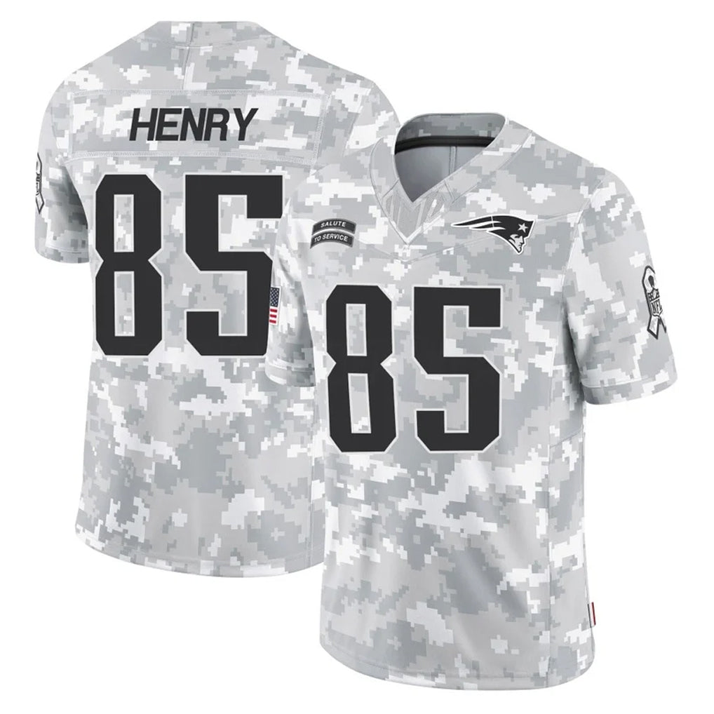 NE.Patriots #85 Hunter Henry Player Arctic Camo Salute To Service Limited Game Odoa Stitched Jerseys