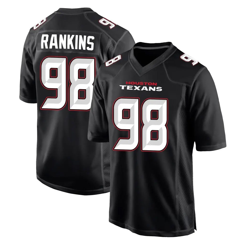 H.Texans #98 Sheldon Rankins Player Carbon Black Fashion Home Game Odoa Stitched Jerseys