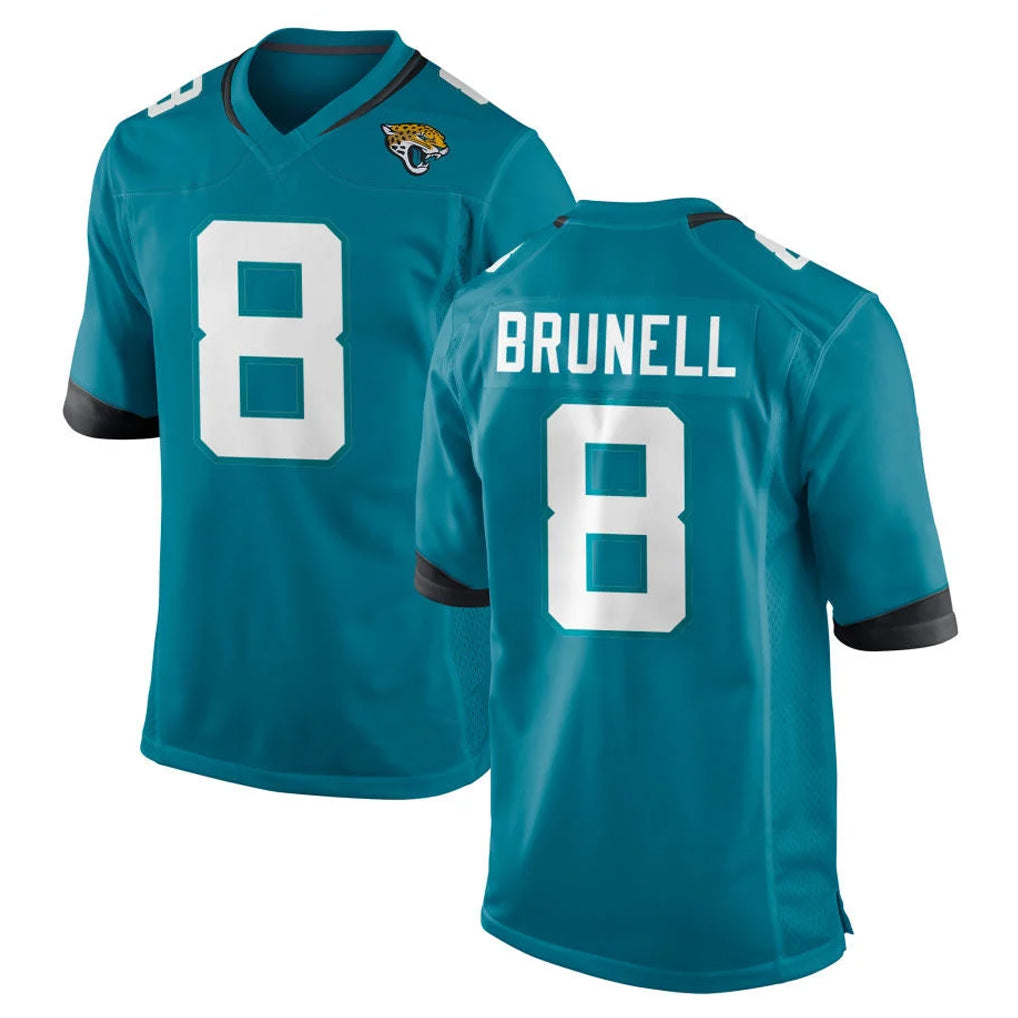 J.Jaguars #8 Mark Brunell?Player Teal Home Game Odoa Stitched Jerseys