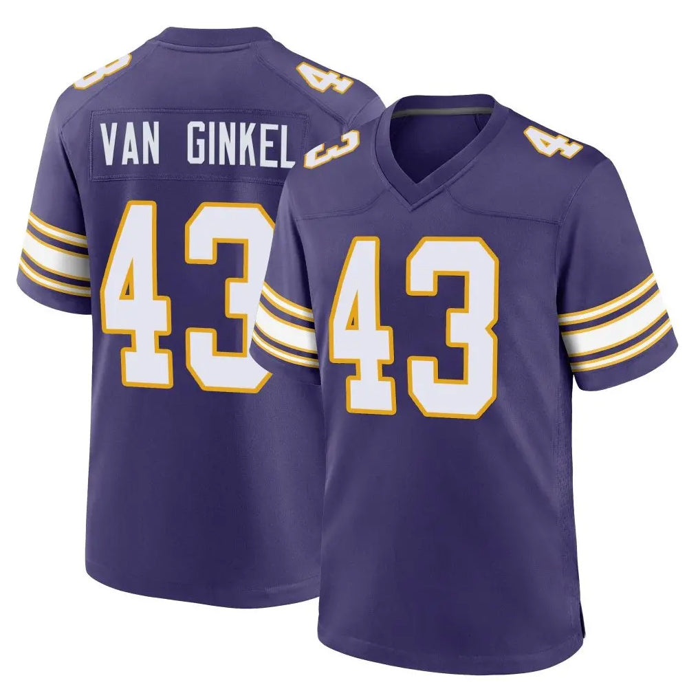 M.Vikings #43 Andrew Van Ginkel Player Purple Classic Home Game Odoa Stitched Jerseys