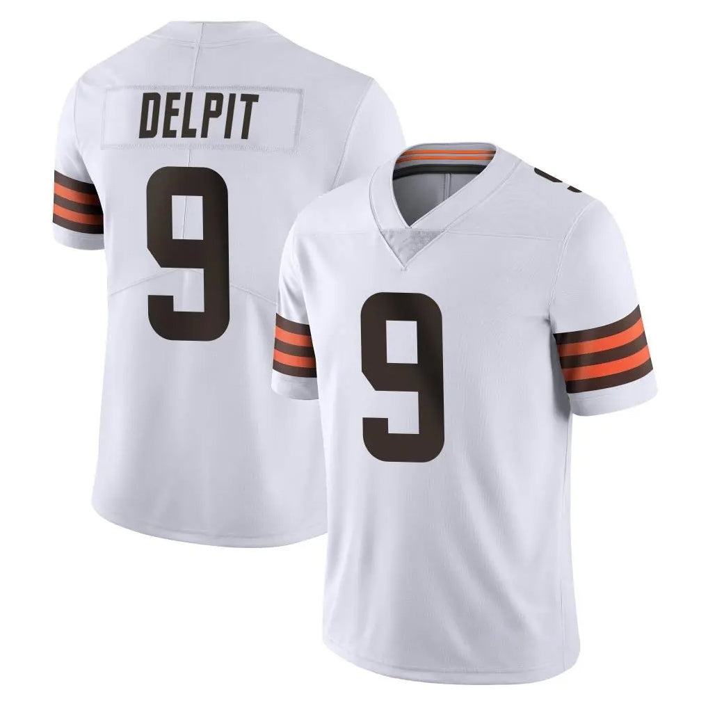 C.Browns #9 Grant Delpit Player White Vapor Untouchable Limited Home Game Odoa Stitched Jerseys