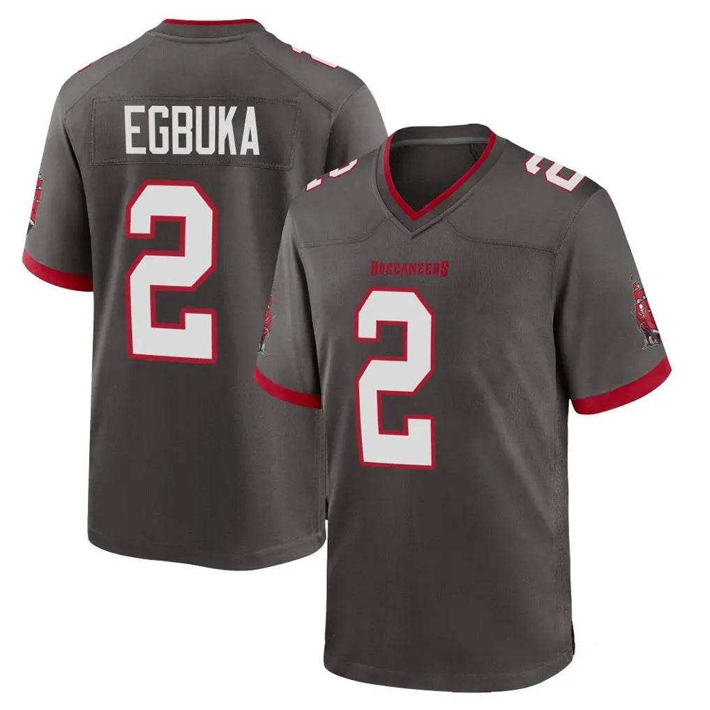 TB.Buccaneers #2 Emeka Egbuka Player Pewter Alternate Home Game Odoa Stitched Jerseys