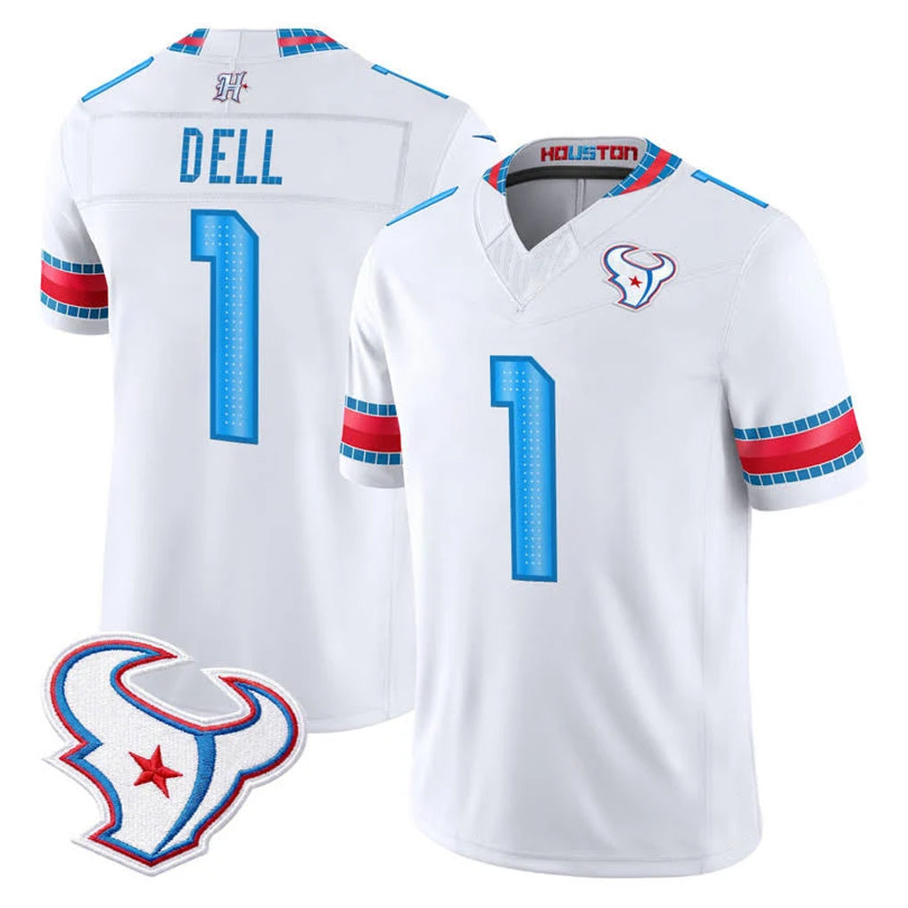 H.Texans #1 Tank Dell Player Whtie 2026 Rivalries Vapor Limited Home Game Odoa Stitched jerseys