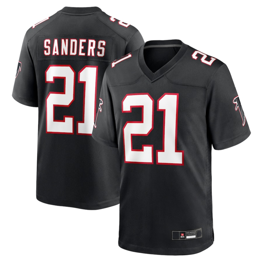 A.Falcons #21 Deion Sanders Black Player Game Odoa Stitched Jerseys