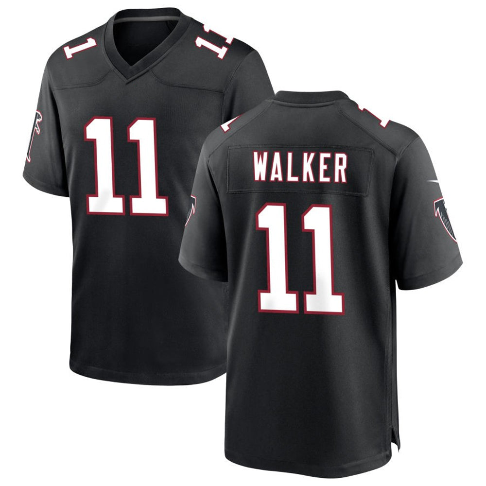 A.Falcons #11 Jalon Walker Player Black Throwback Game Odoa Stitched Jerseys