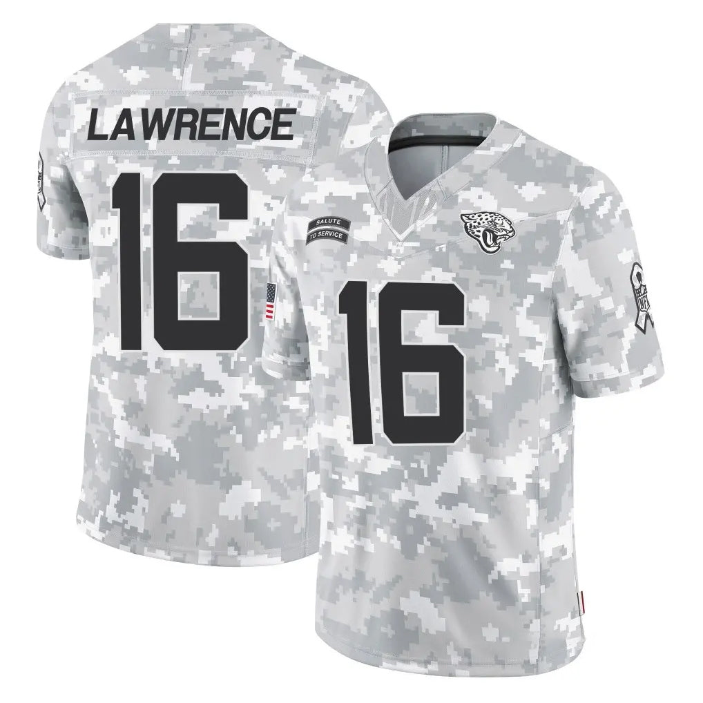J.Jaguars #16 Trevor Lawrence Player Arctic Camo Salute To Service Limited Game Odoa Stitched Jerseys