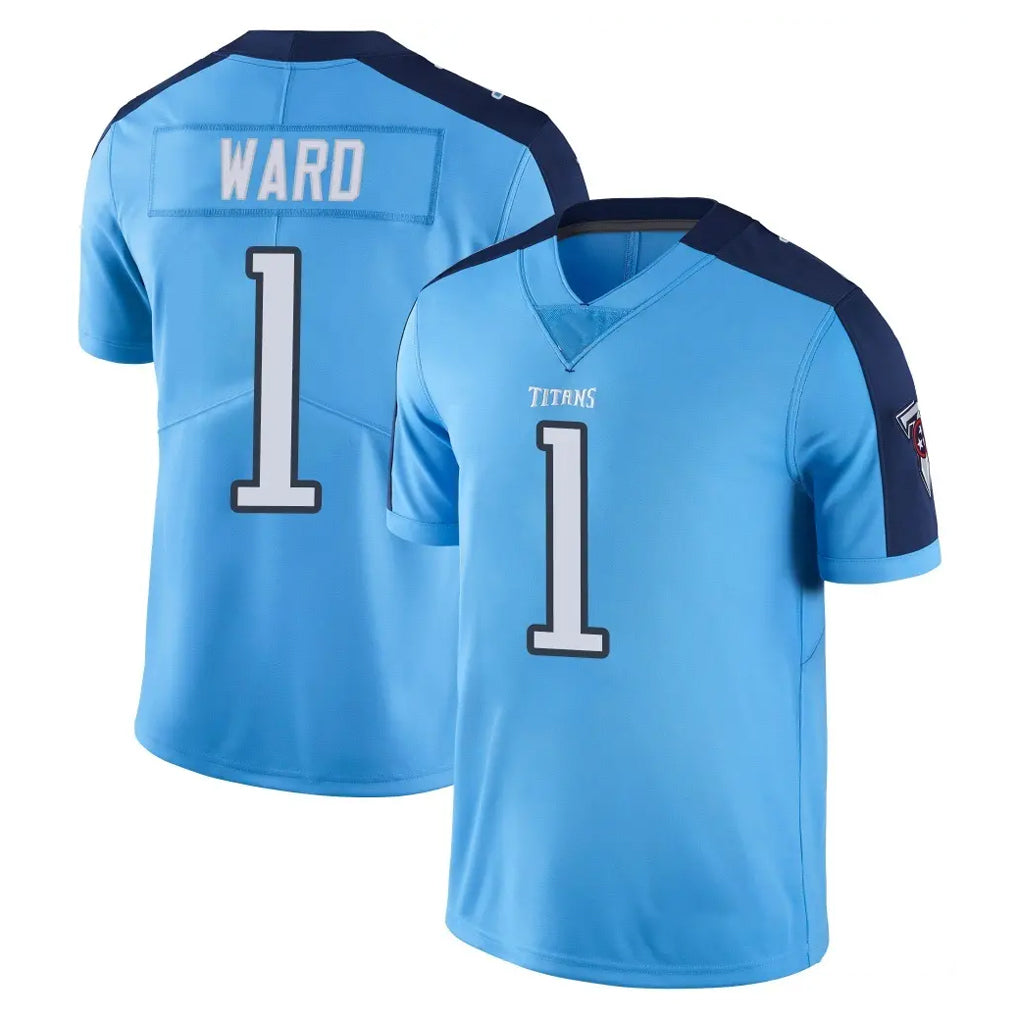 T.Titans #1 Cam Ward Player Light Blue Limited Color Rush Home Game Odoa Stitched Jerseys