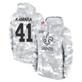 NO.Saints #41 Alvin Kamara Player Arctic Camo Salute to Service Pullover Hoodies Limited Game Odoa Stitched Jerseys