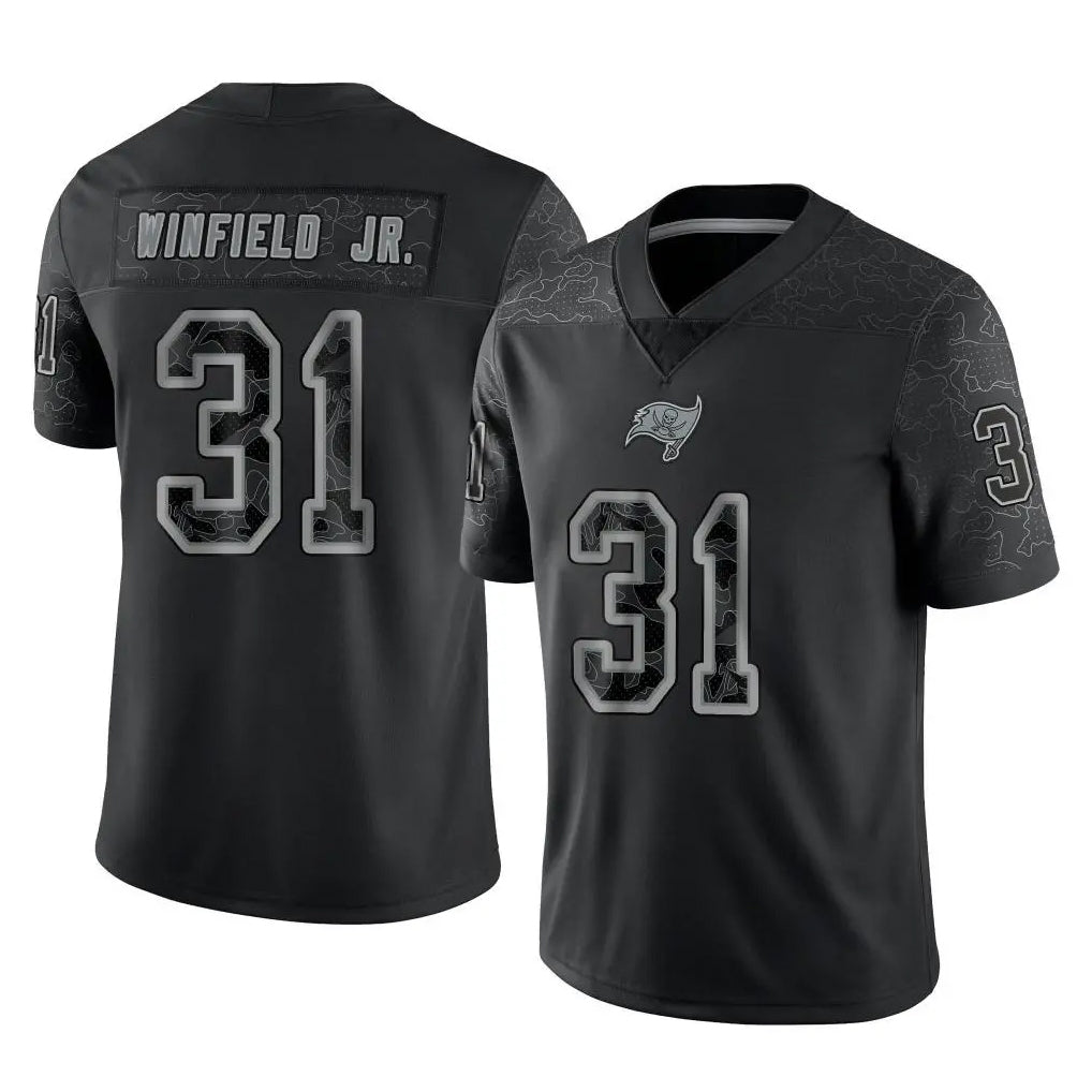 TB.Buccaneers #31 Antoine Winfield Jr. Player Black Reflective Limited Home Game Odoa Stitched Jerseys