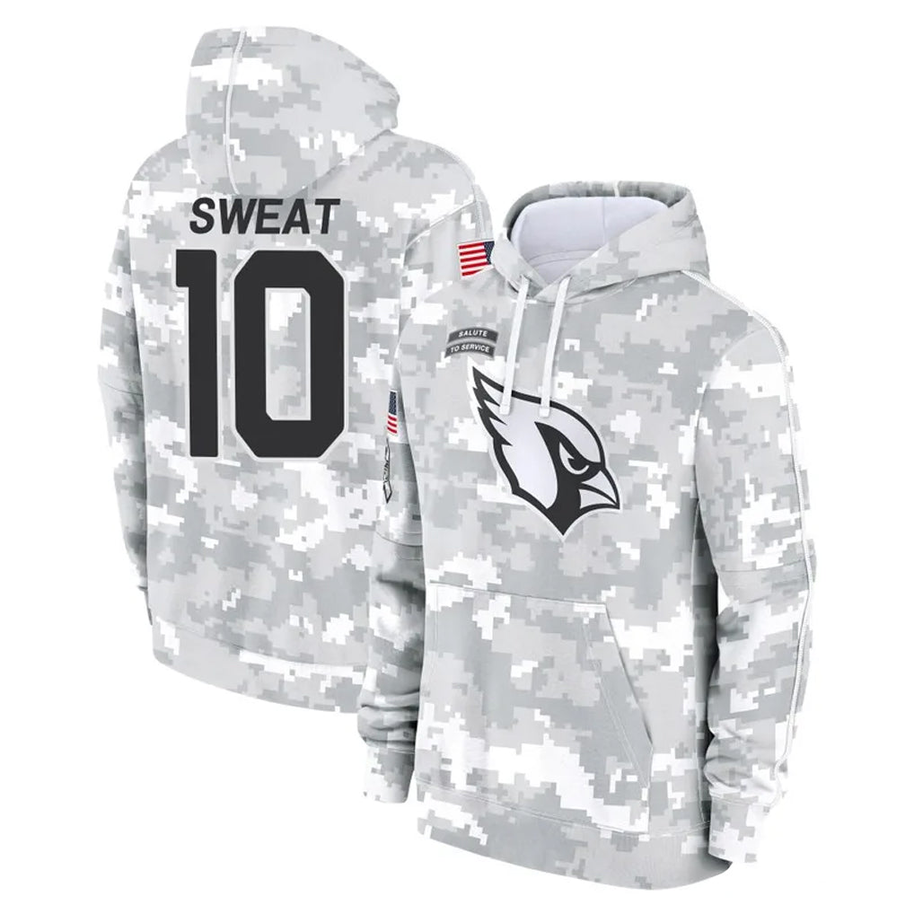 A.Cardinals #10 Josh Sweat Player Arctic Camo Limited Salute to Service Pullover Hoodies Game Odoa Stitched Jerseys