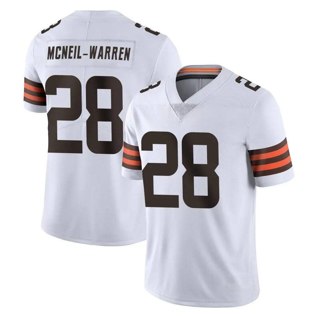 C.Browns #28 Emmanuel McNeil-Warren Player White Vapor Untouchable Limited Home Game Odoa Stitched Jerseys