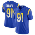 LA.Rams #91 Kobie Turner Player Royal Limited Vapor Untouchable Home Game Odoa Stitched Jerseys