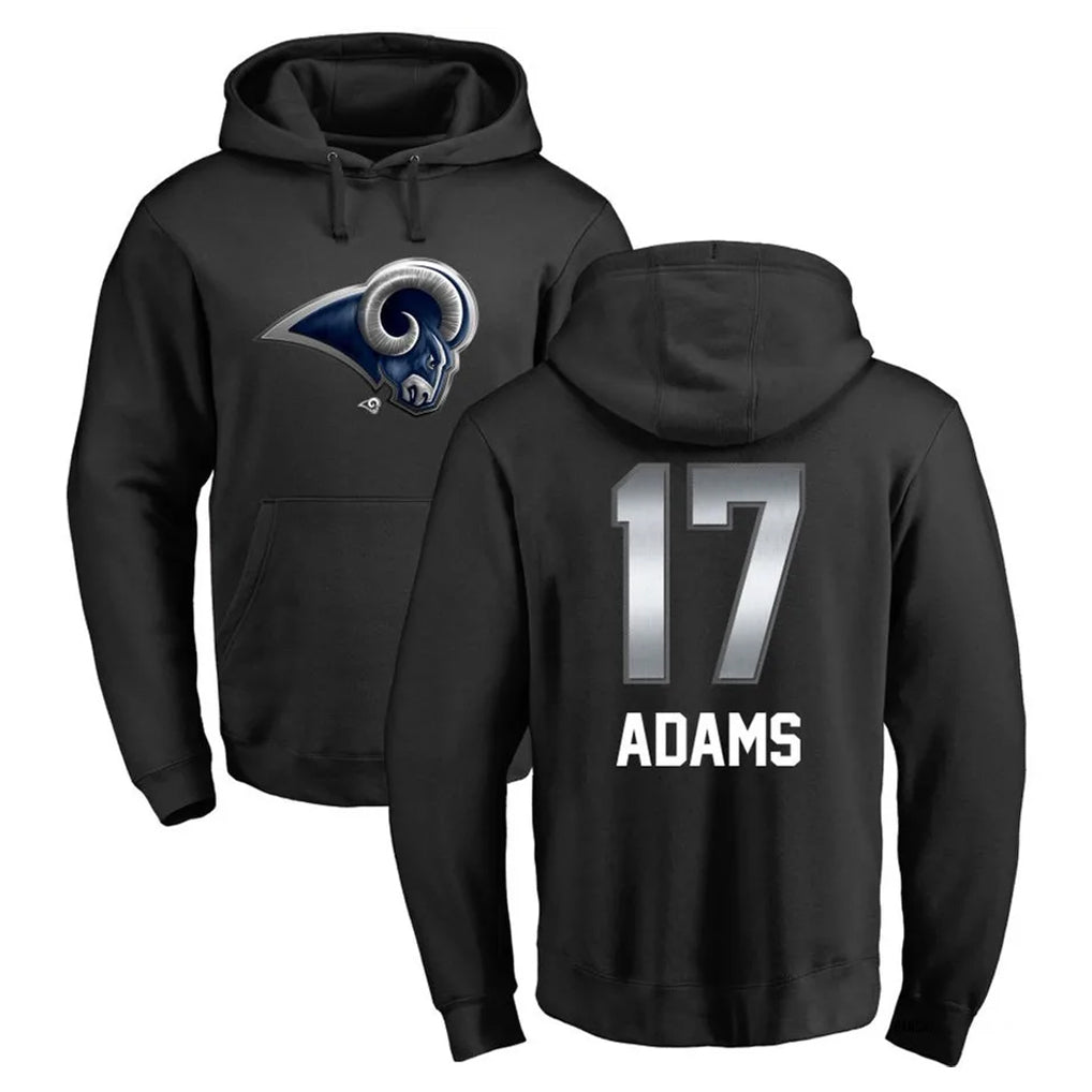 LA.Rams #17 Davante Adams Player Black Pullover Hoodie Limited Game Odoa Stitched Jerseys