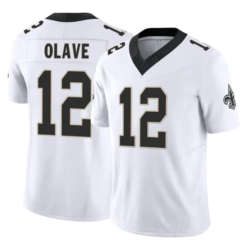 NO.Saints #12 Chris Olave Player White Limited Vapor F.U.S.E. Home Game Odoa Stitched Jerseys
