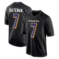 B.Ravens #7 Rashod Bateman Player Black Carbon Fashion Home Game Odoa Stitched Jerseys