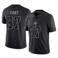 NO.Saints #87 Noah Fant Player Black Limited Reflective Home Game Odoa Stitched Jerseys