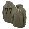 LA.Rams #77 Alaric Jackson Player Olive Salute to Service Pullover Hoodies Limited Odoa Stitched Jerseys