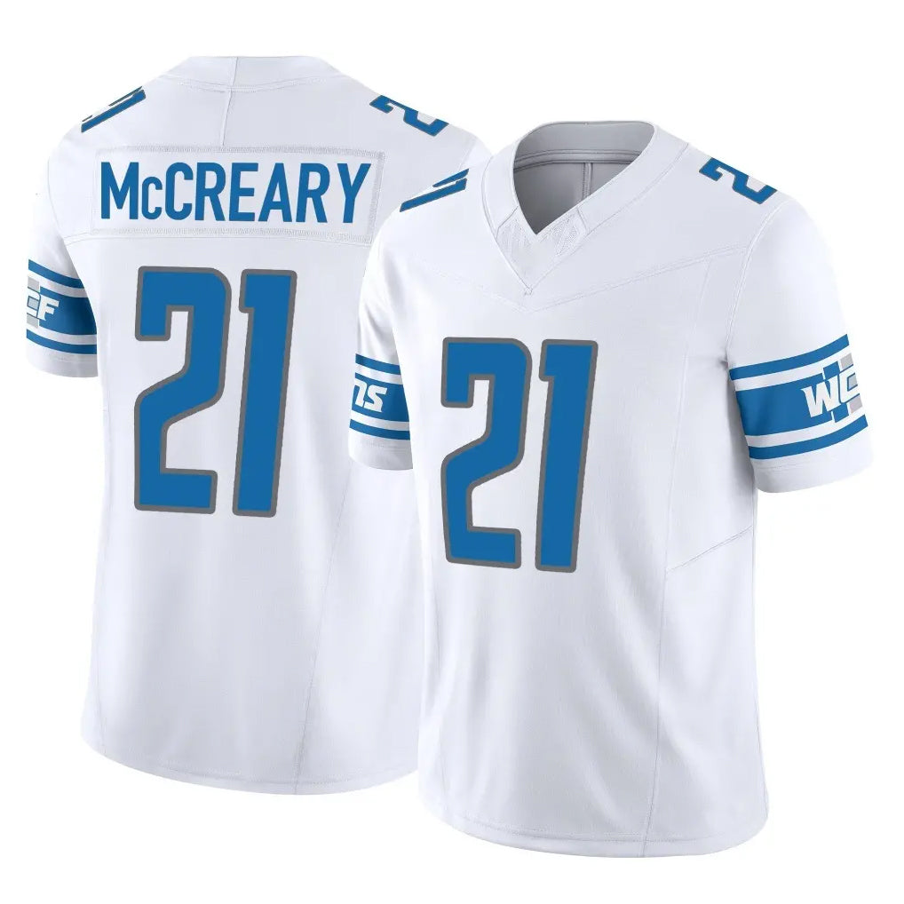 D.Lions #21 Roger McCreary Player White Vapor F.U.S.E. Limited Home Game Odoa Stitched Jerseys