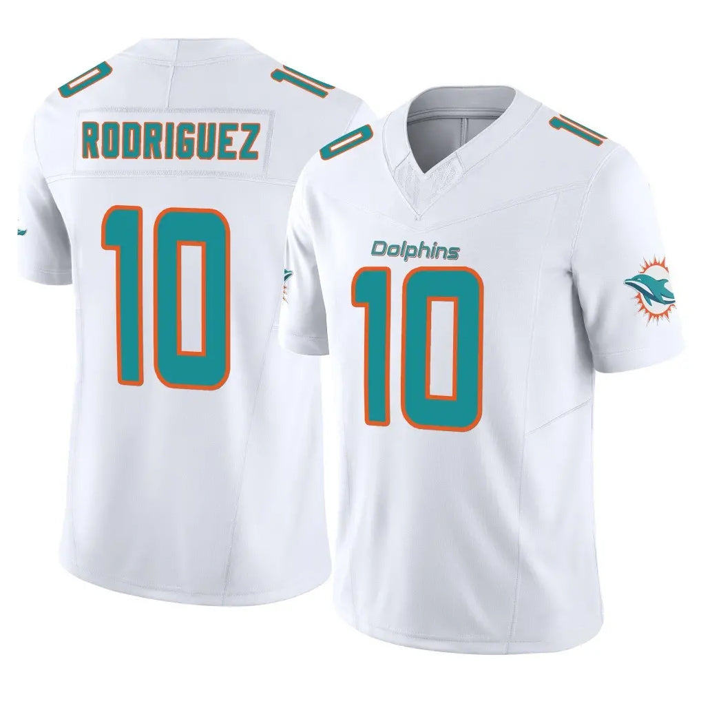 M.Dolphins #10 Jacob Rodriguez Player White Limited Vapor F.U.S.E. Home Game Odoa Stitched Jerseys