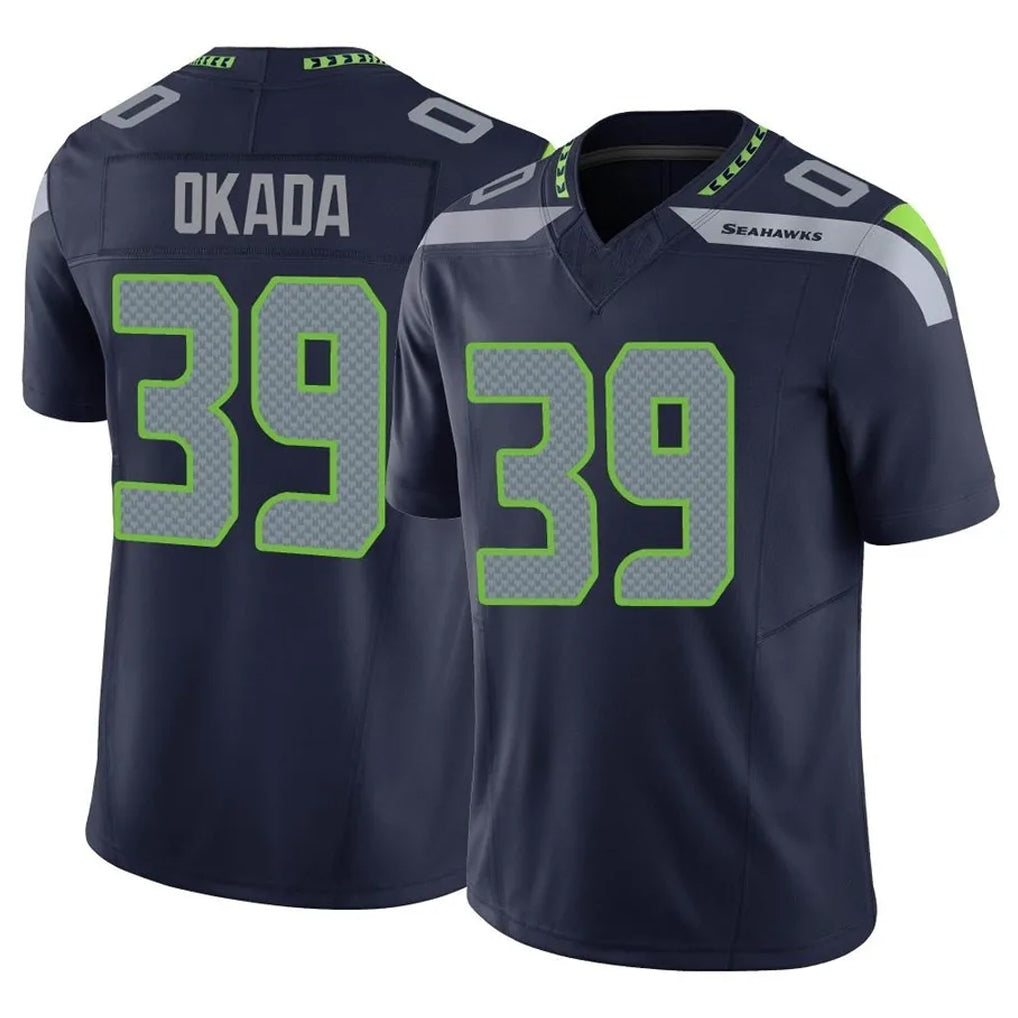 S.Seahawks #39 Ty Okada Player Navy Limited Vapor F.U.S.E. Home Game Odoa Stitched Jerseys