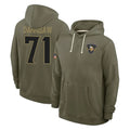M.Vikings #71 Christian Darrisaw Player Olive Salute to Service Pullover Hoodies Limited Odoa Stitched Jerseys