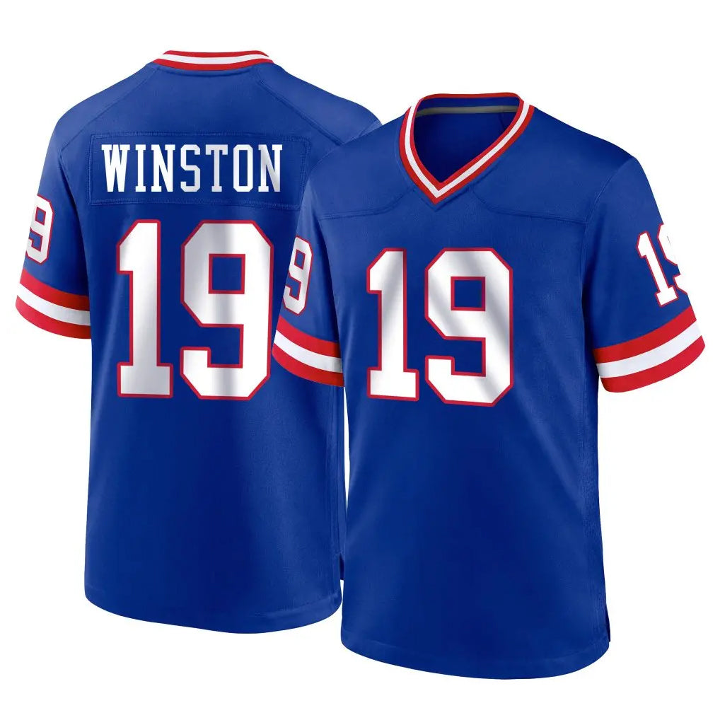 NY.Giants #19 Jameis Winston Player Royal Classic Home Game Odoa Stitched Jerseys