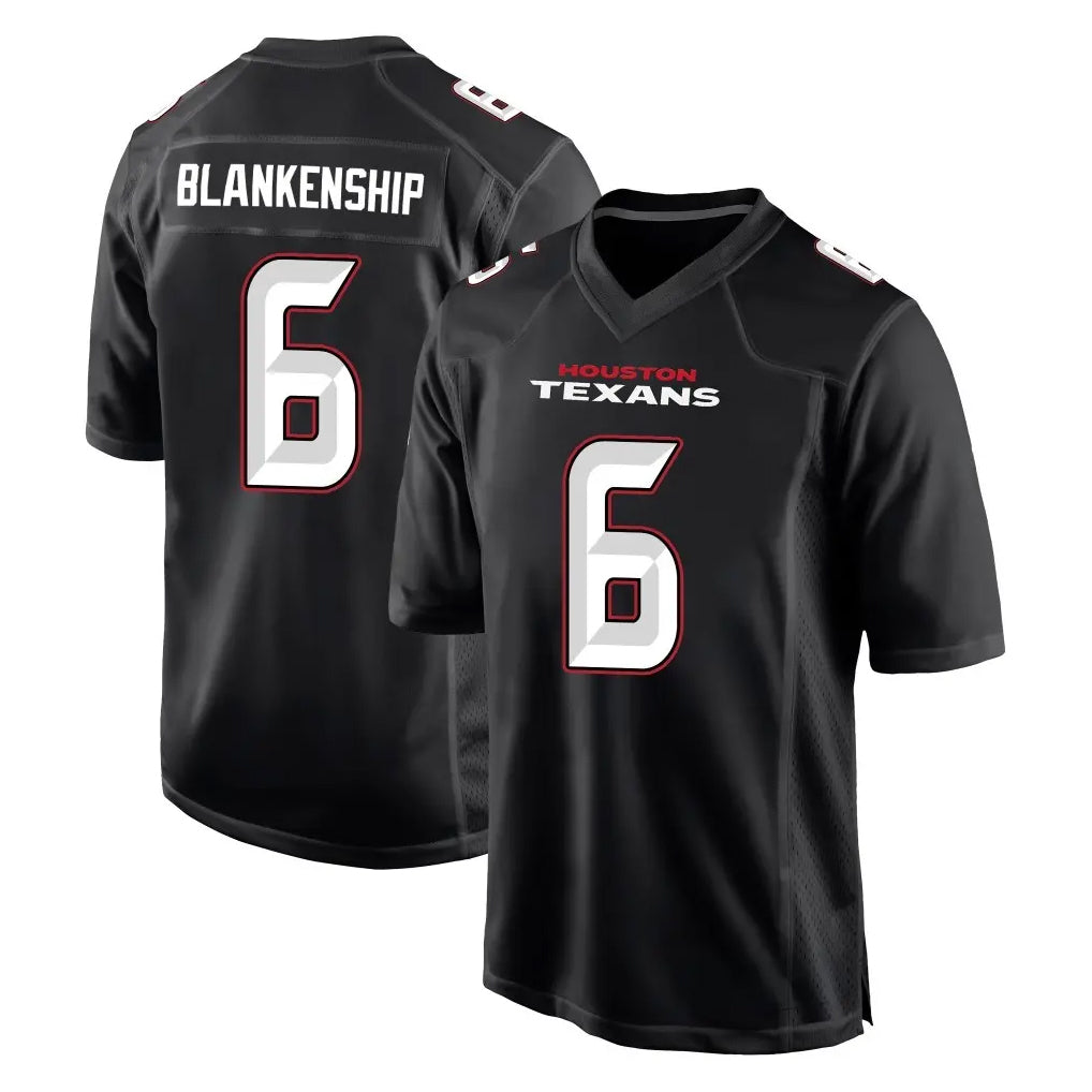 H.Texans #6 Reed Blankenship Player Carbon Black Fashion Home Game Odoa Stitched Jerseys