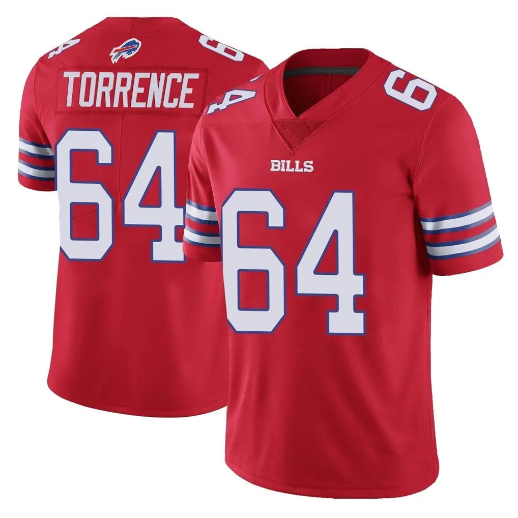 B.Bills #64 O'Cyrus Torrence Player Red Vapor Untouchable Limited Odoa Stitched Jerseys