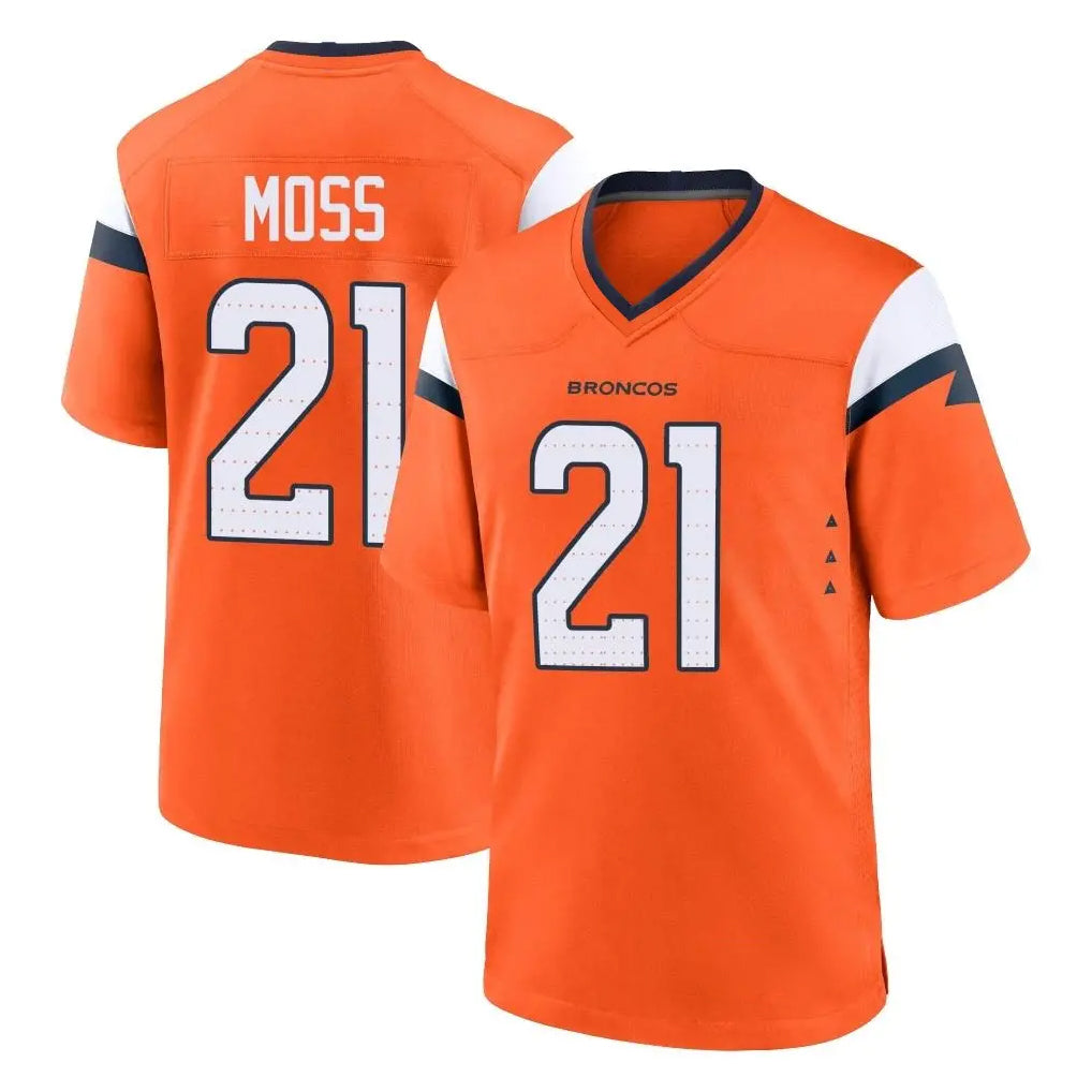 D.Broncos #21 Riley Moss Player Orange Home Game Odoa Stitched Jerseys