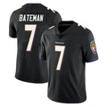 B.Ravens #7 Rashod Bateman Player Black Vapor Untouchable Limited Home Game Odoa Stitched Jerseys