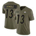 P.Steelers #13 Rico Dowdle Player Olive 2025 Salute To Service Limited Home Game Odoa Stitched Jerseys