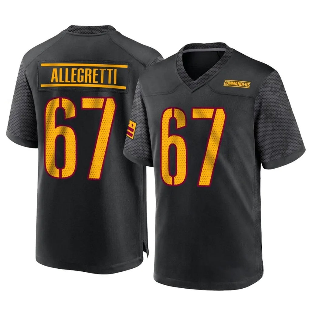 W.Commanders #67 Nick Allegretti Player Black Home Game Odoa Stitched Jerseys