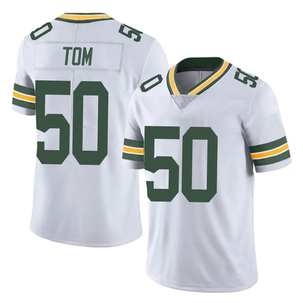GB.Packers #50 Zach Tom Player White Vapor Untouchable Limited Home Game Odoa Stitched Jerseys