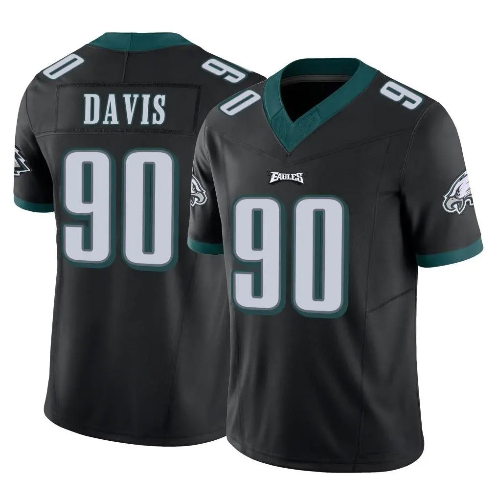 P.Eagles #90 Jordan Davis Player Black Limited Vapor F.U.S.E. Home Game Odoa Stitched Jerseys