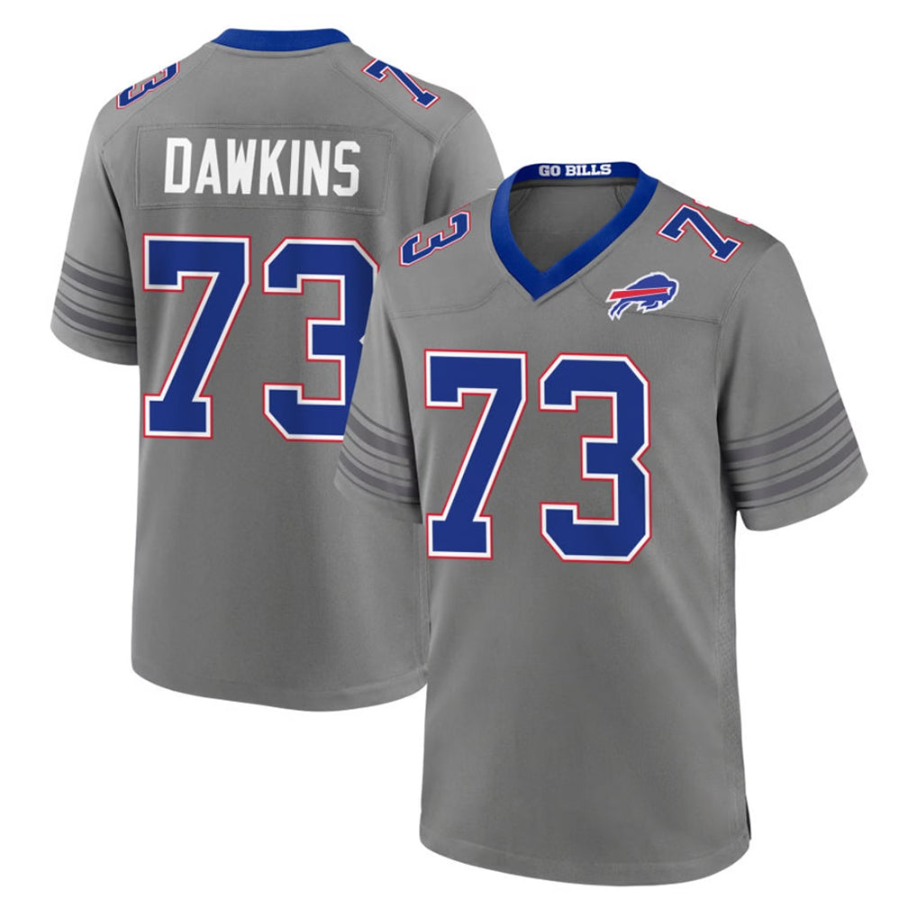 B.Bills #73 Dion Dawkins Player Gray Nickel City Home Game Odoa Stitched Jerseys