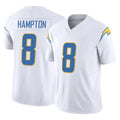 LA.Chargers #8 Omarion Hampton Player White Limited Vapor F.U.S.E. Home Game Odoa Stitched Jerseys