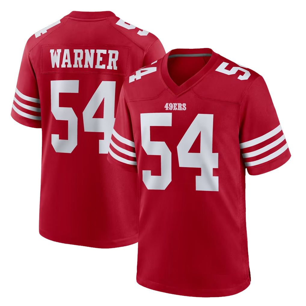 SF.49ers #54 Fred Warner Player Red Game Home Odoa Stitched Jerseys