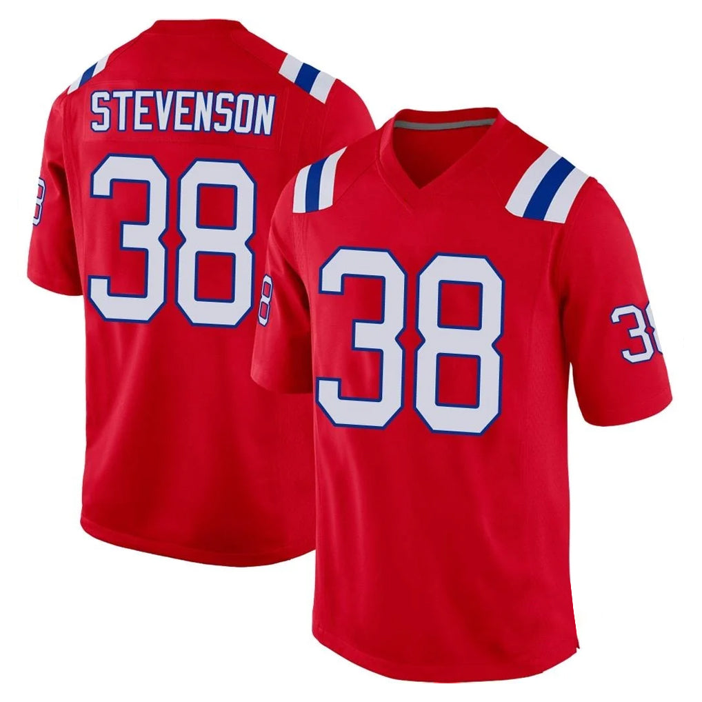 NE.Patriots #38 Rhamondre Stevenson Player Red Home Game Odoa Stitched Jerseys