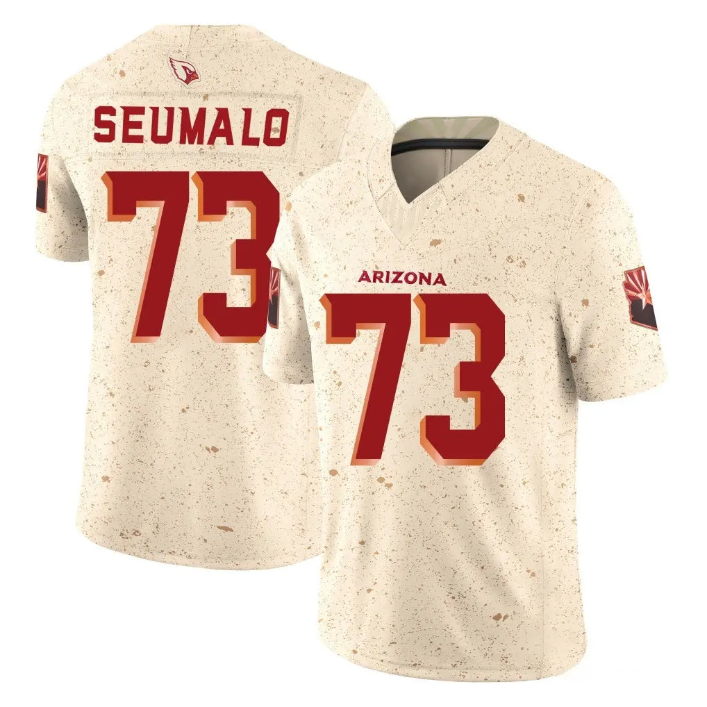 A.Cardinals #73 Isaac Seumalo Player Cream Rivalries Collection Vapor Limited Home Game Odoa Stitched Jerseys
