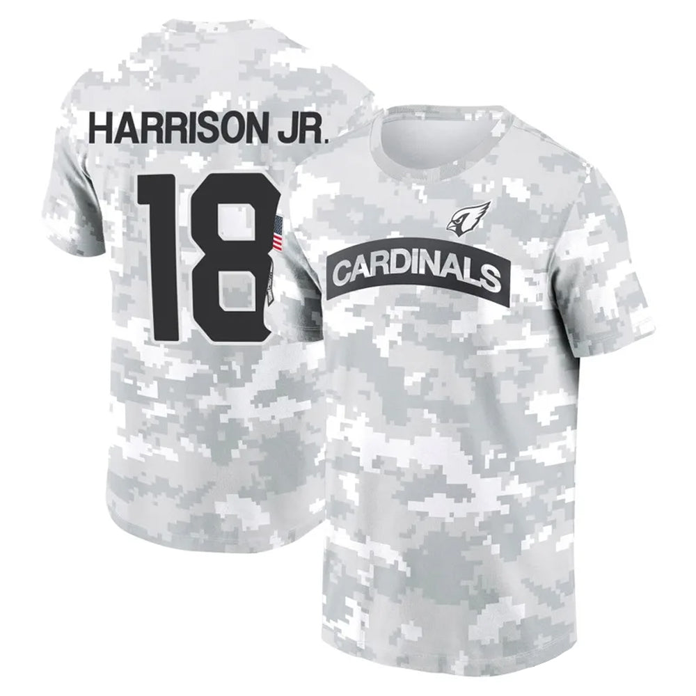 A.Cardinals #18 Marvin Harrison Jr. Player Salute to Service Hoodies & T-Shirts Odoa Stitched Jerseys