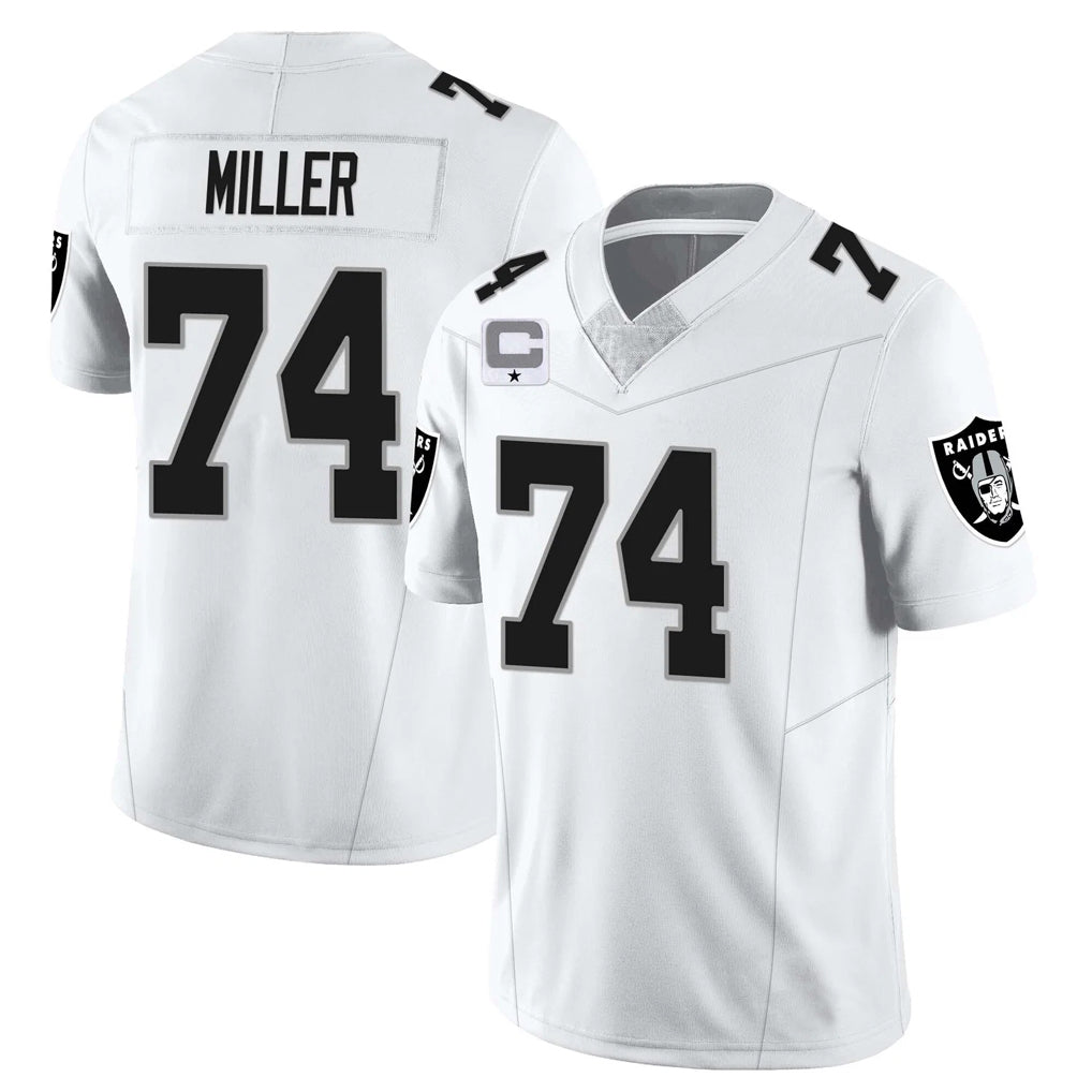 LV.Raiders #74 Kolton Miller Player White Vapor Limited Elite Home Game Odoa Stitched Jerseys