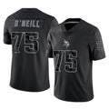 M.Vikings #75 Brian O'Neill Player Black Reflective LImited Home Game Odoa Stitched Jerseys